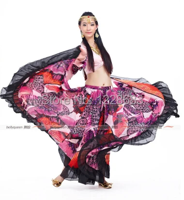 720 градусов печатных племенно Макси Цыганский танец живота костюм Одежда для