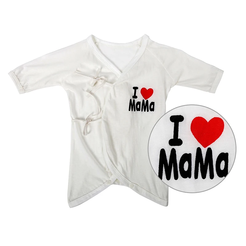 От 0 до 6 месяцев с принтом I love Mama/Papa хлопковый комбинезон для маленьких мальчиков