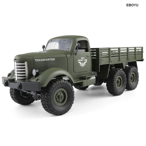 JJRC Q60/JJRC Q61 1/16 RC грузовик 2,4G 6WD/4WD RC внедорожный гусеничный военный грузовик армейский автомобиль Детский подарок детские игрушки для мальчиков RTR - Цвет: Q60-Green