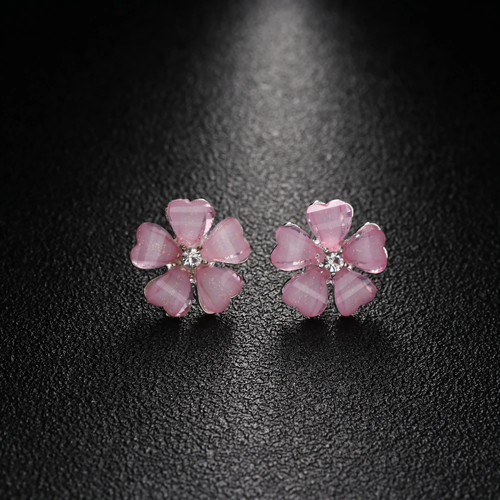Серьги гвоздики акриловые с 5 листьями 3 цвета 1 пара|stud earrings|earrings forearring studs earrings |