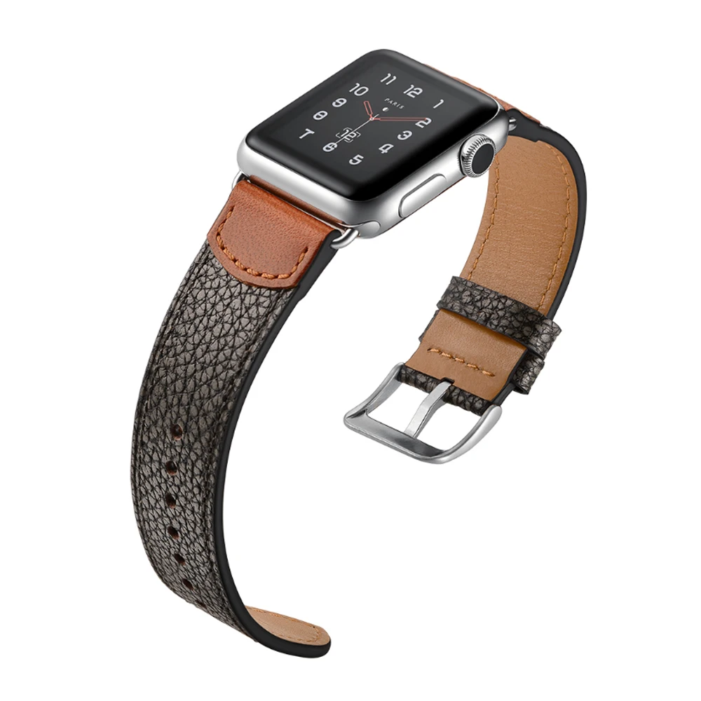 Хохлатый ремешок для часов из натуральной кожи для Apple watch, ремешок 42 мм/38 мм, браслет с каменным узором, ремешок для наручных часов Iwatch 3/2/1