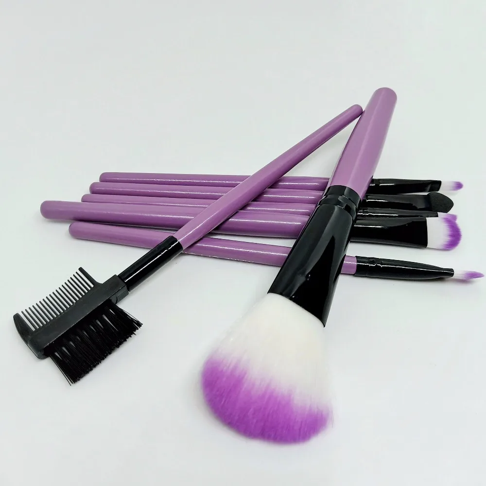 Фиолетовый 7 шт набор кистей для макияжа Смешивание Тени век Румяна Пудра основа