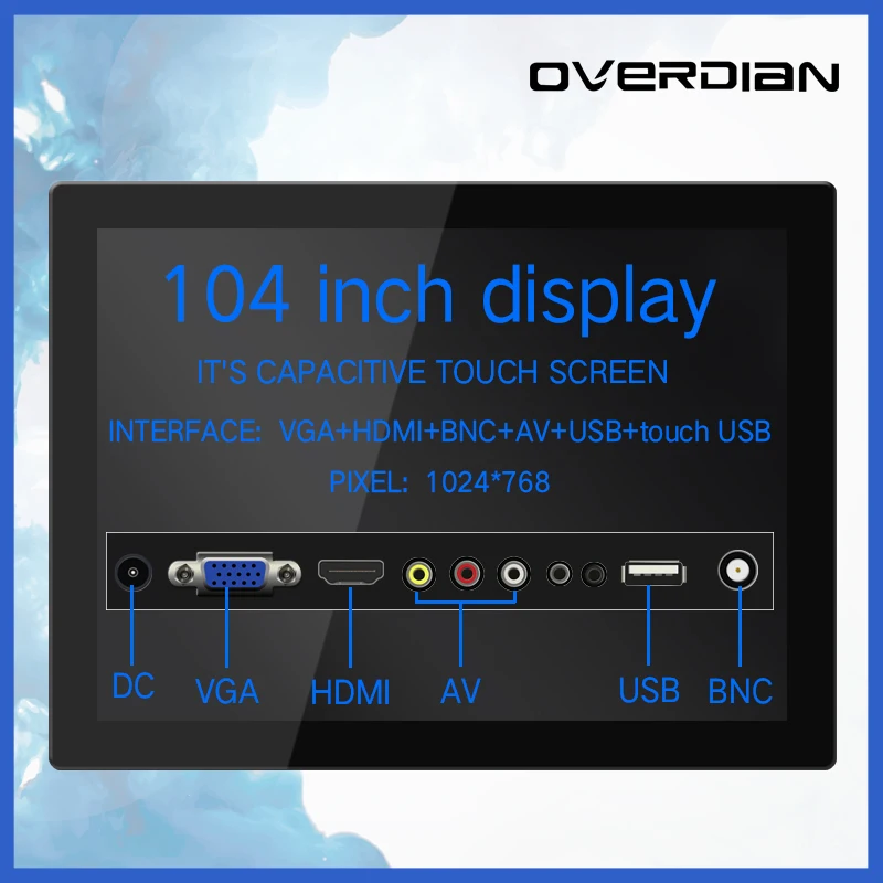 10.4&quotVGA/HDMI/BNC/AV/USB/TouchUSB interface Capacitive Touch Screen Industrial Display Metal Shell Embedded Lcd Monitor1024*768 |