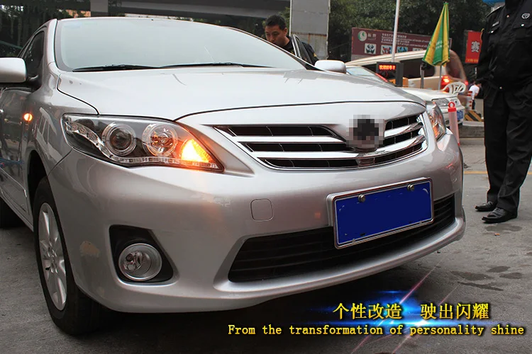 Автомобиль для toyota corolla фары Corolla фары 2011-2013 светодиодный направляющий DRL ангельские глазки H7 Биксеноновые линзы парковочная фара