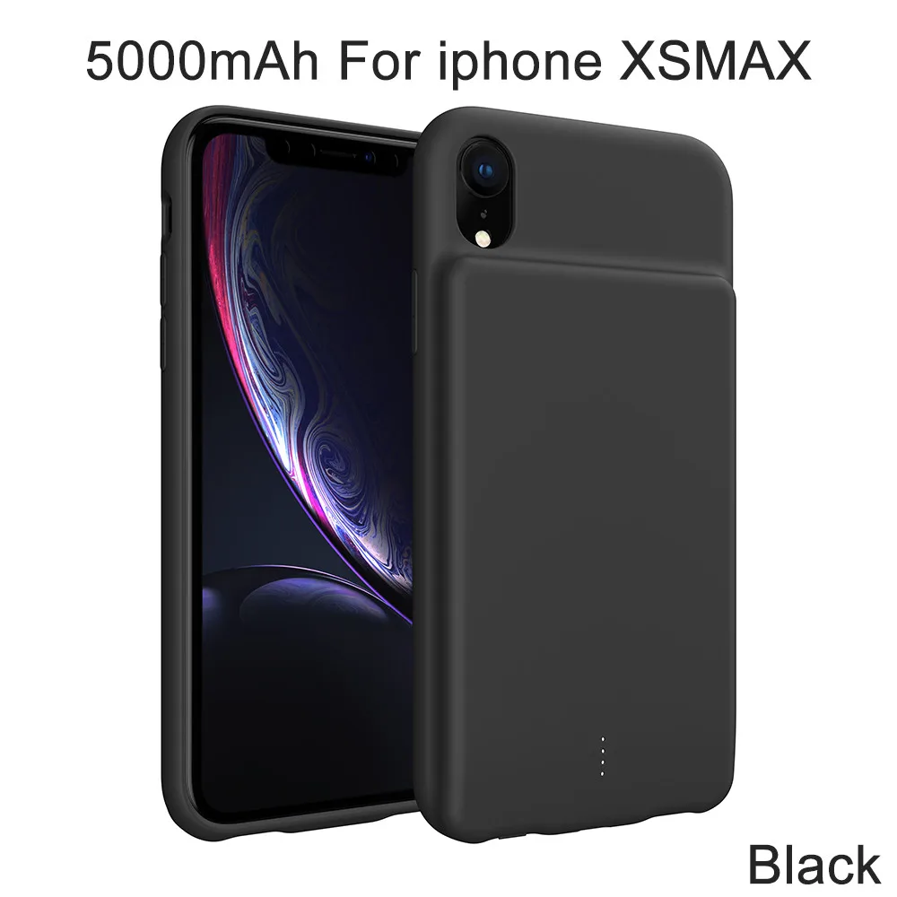 5000mAh For XSMAX XGODY 5000 мАч умный зарядный чехол для iphone XR XSMAX внешний аккумулятор резервный чехол - Цвет: 5000mAh For XSMAX