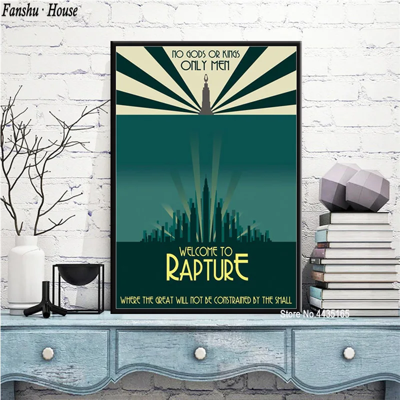 Плакат Bioshock Rapture киноплакаты и принты для видеоигр Картина на холсте Настенная