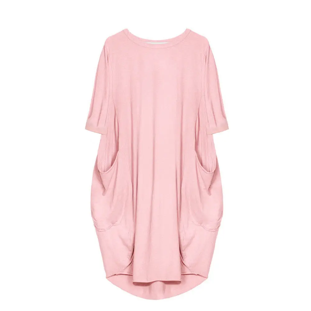 YANDW Стильные платья с коротким рукавом повседневные женские мешковатые рубашки