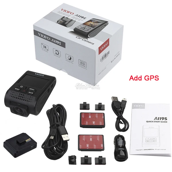 Add GPS «viofo» A119 pro V2 конденсатор Novatek Автомобильный видеорегистратор HD 1080p камера DVR дополнительный gps CPL фильтр(обновленная версия V2) DVR - Название цвета: Add GPS