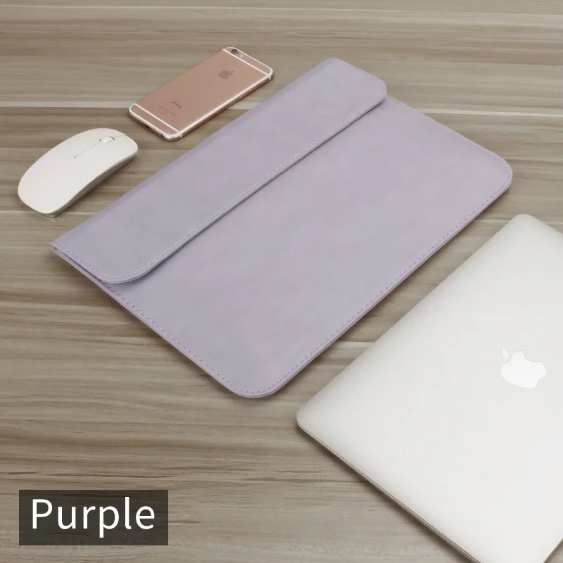 Purple PU Для мужчин чехол для ноутбука Macbook air 13 Чехол сумка для ноутбука macbook pro 13 15 ноутбук чехол 14 дюймов для Тетрадь ноутбук ТАС wo Для мужчин - Цвет: Purple PU