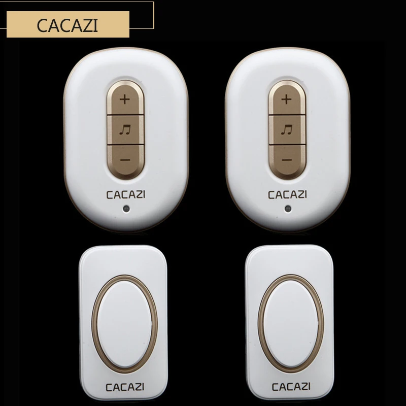 Cacazi C9918 беспроводной дверной звонок переменного тока 110-220 В 2 передатчики