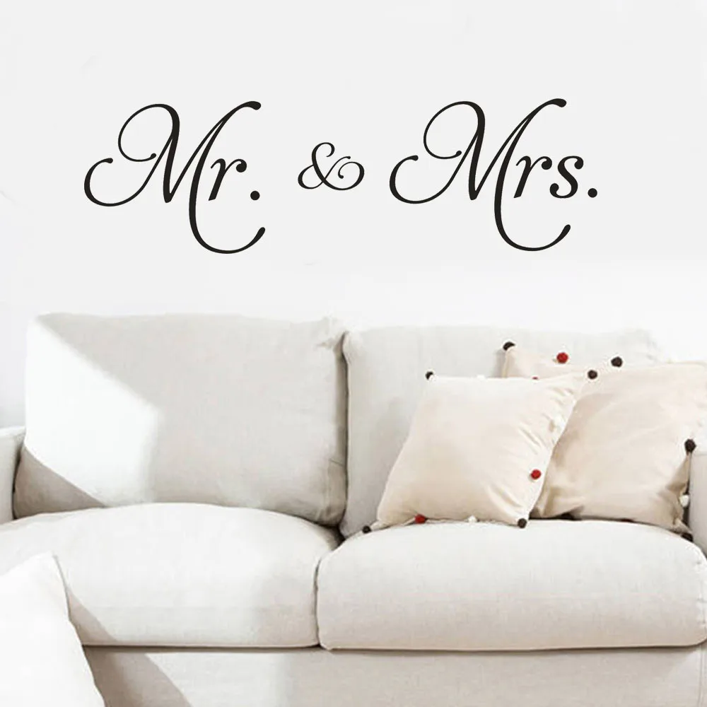 Mr Mrs съемный художественный декор для домашней комнаты наклейки на стену детской