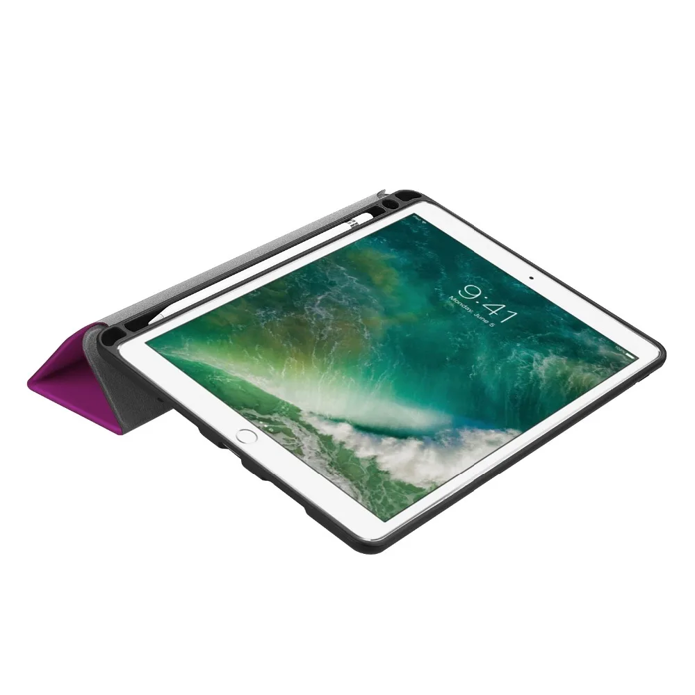 Для iPad Air 3rd Generation 10 5 2019 чехол с карандашом Тонкий Фолио трехслойный кожаный