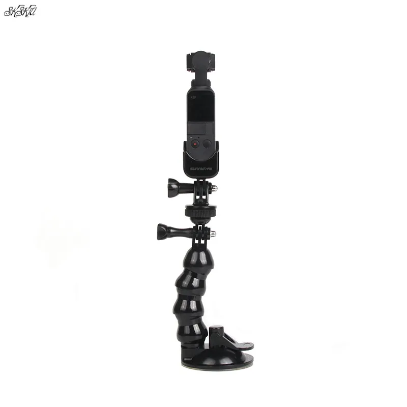 Car Suction Cup Serpentine Arm holder with osmo pocket camera adapter For dji Pocket 2 camera gimbal Accessories