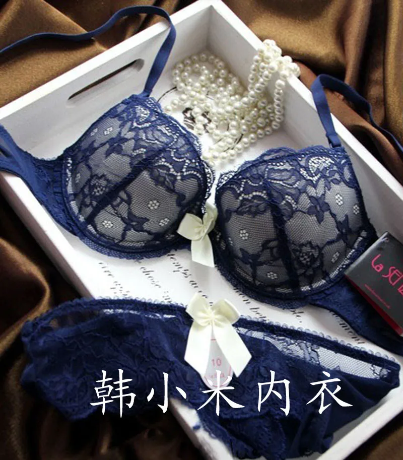 Новый бренд сексуальный полный кружевной женский наборы бюстгальтер + трусы
