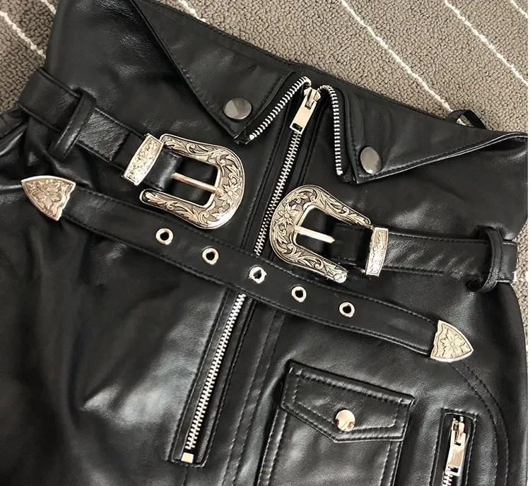 Новое поступление высокого качества женские кожаные юбки 2019 Осенняя обувь из