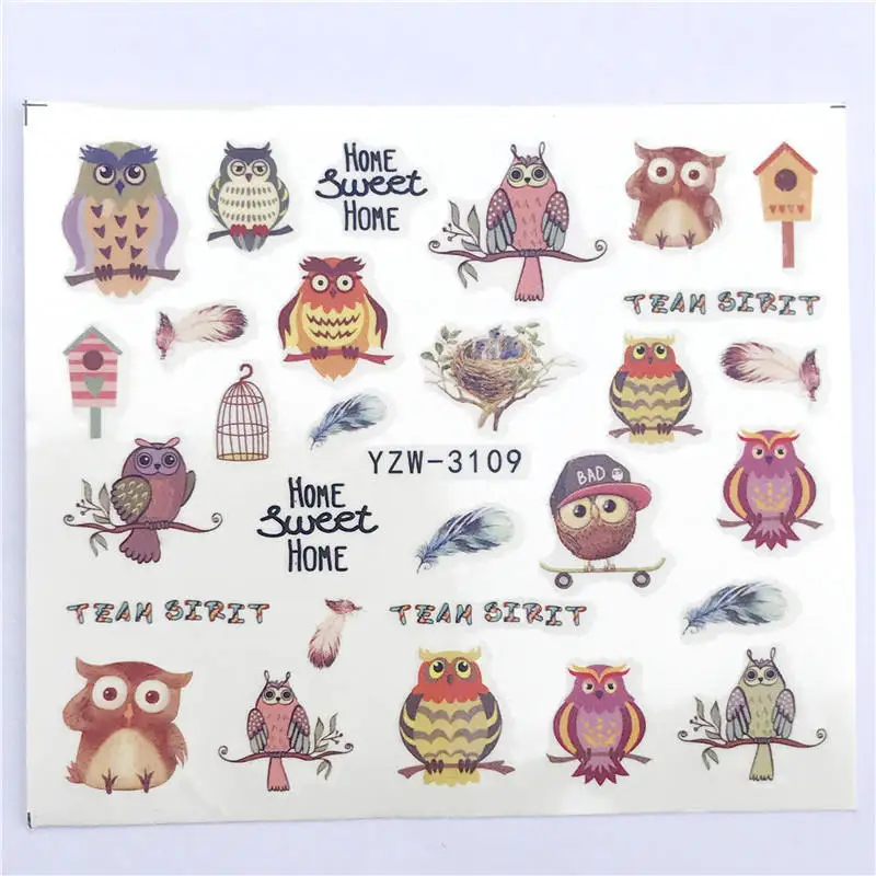 

FWC 1 PC Flower Vine / Flower / Woodpecker Water Transfer Sticker Nail Art Decals DIY Fashion Wraps Tips Manicure Tools