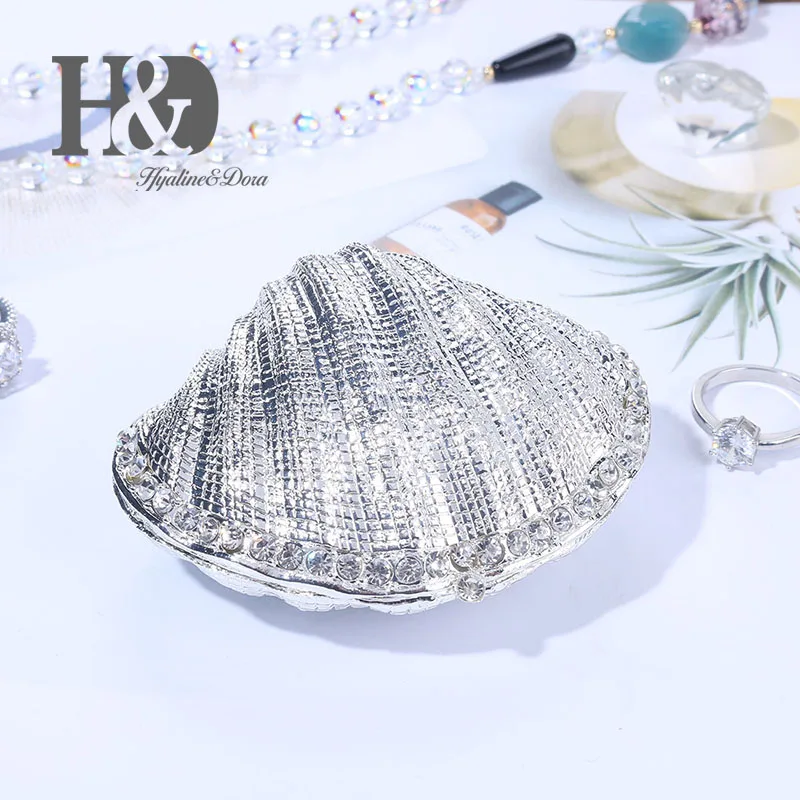 H&D Silver Mussel Hinged Trinket Box Wedding Ring Holder Metal Seashell Figurine for Display|Статуэтки и миниатюры| |