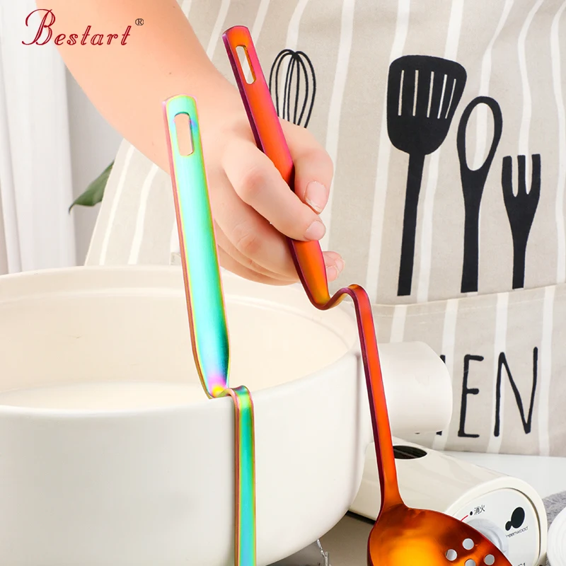 2 in 1 Long Handle Soup Ladle Serving Spoon Set Cooking Colander Kitchen Slotted With Holes Metal Table Scoop Tableware | Дом и сад