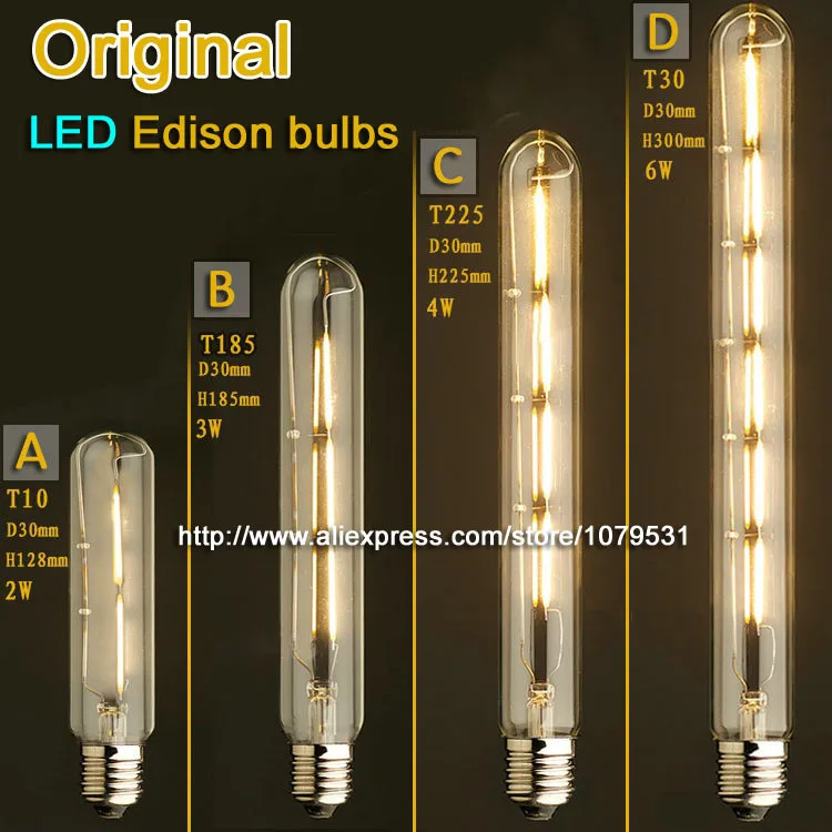 

E27 Vintage Flute LED Edison Light Bulb 2W 3W 4W 6W 110V 220V T185 T225 T30 LED Bulb for Home lights