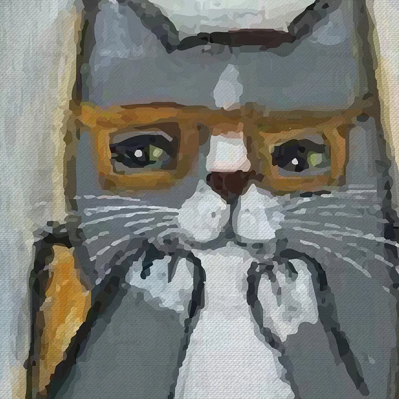 Картина на холсте, картина с мультяшным котом, настенная художественная живопись, Картина на холсте, Декор, плакат, настенное искусство, абстрактное искусство, печать, Настенная картина
