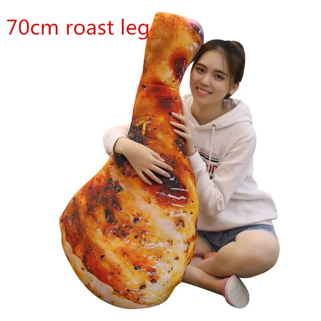 70cm roast leg 90 см куриная ножка Подушка Simualation большой размер плюшевая игрушка мягкая подушка мягкая кукла для еды Декор вкусный Рождественский подарок для ребенка - Цвет: 70cm roast leg