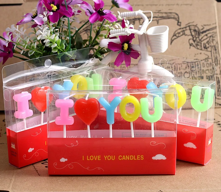 Романтический кожаный Английский алфавит I heart YOU День Святого Валентина день