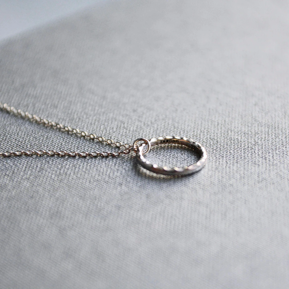 Женское ожерелье с круглым кольцом CC Очаровательное из серебра 925 пробы длинная