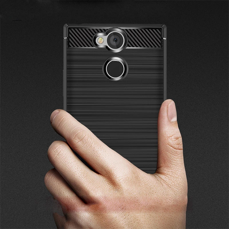 Armor Carbon Fiber Cover for Sony Xperia XA2 / Ultra Case Soft Matte Shockproof Cases XA2ultra Bumper |