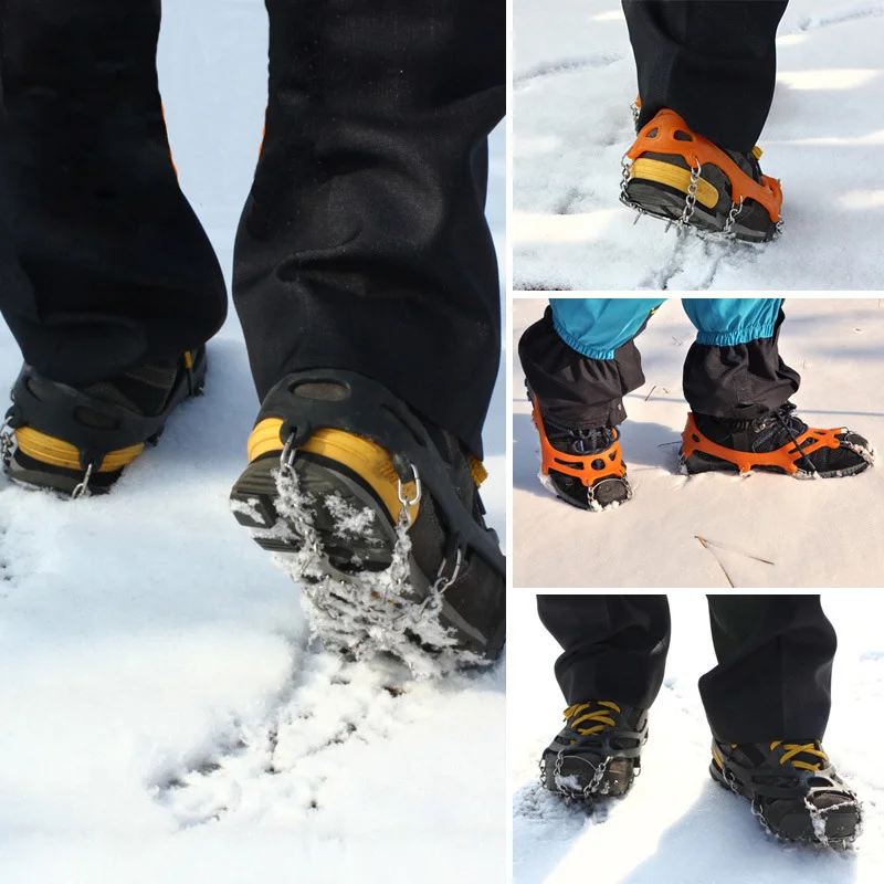 Нескользящие скобы для льда 8 зубьев марганцевая сталь и amp захват из нержавеющей