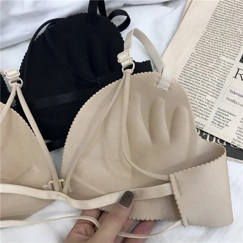 

2019 Women Sexy Bra Strapless Seamless Backless Bra Women Front Buckle Push Up Bra Brassiere