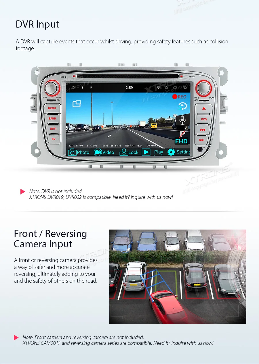 XTRONS 7 ''радио Android 8,1 Восьмиядерный автомобильный dvd-плеер gps карты стерео для Ford Focus II 2008 2009 2010 2011 Mondeo C-Max S-Max