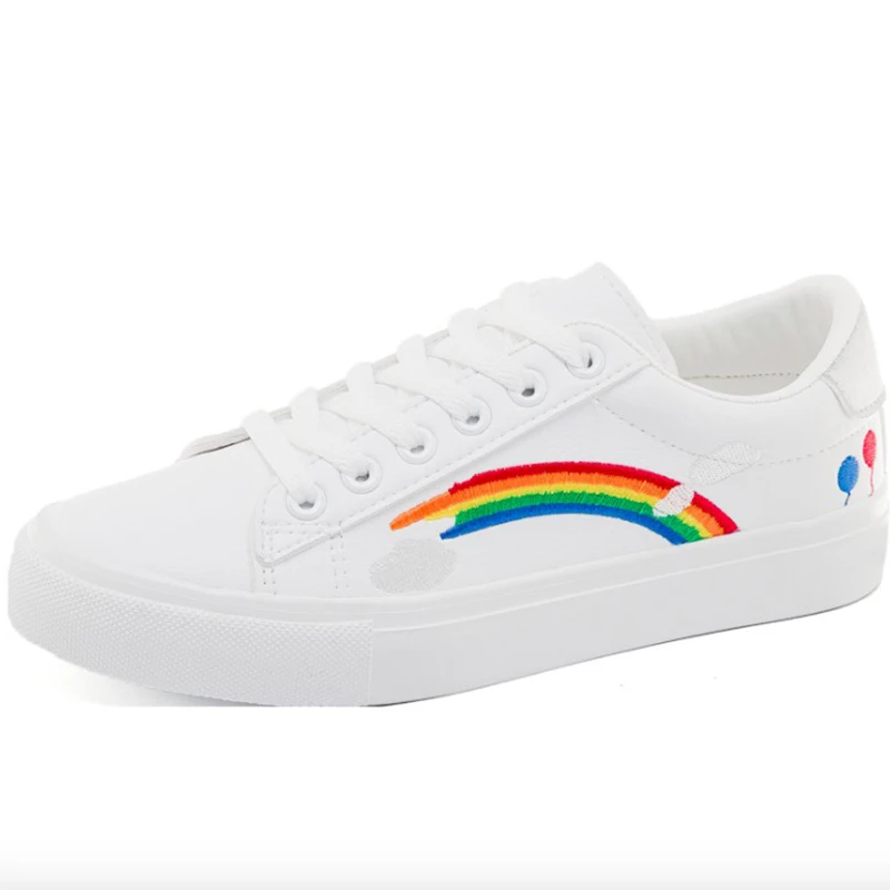 Женские кроссовки 2019 модная женская повседневная обувь из искусственной кожи на