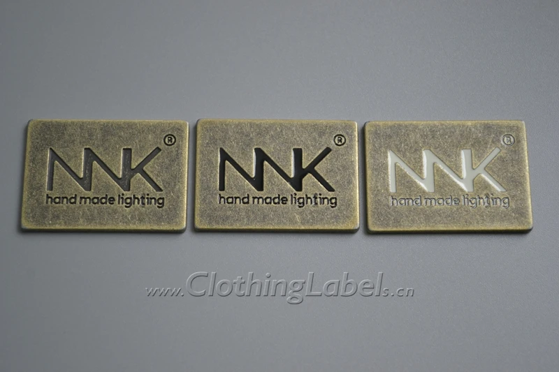 

Mini Custom Made Sign Zinc Alloy Metal Name Label in Antique-brass