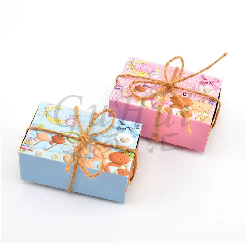 Очаровательная коробка для конфет с медведем крещения детского праздника