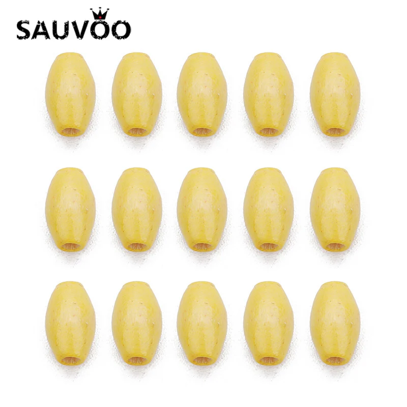 200 шт. натуральные желтые деревянные бусины SAUVOO геометрические разделитель