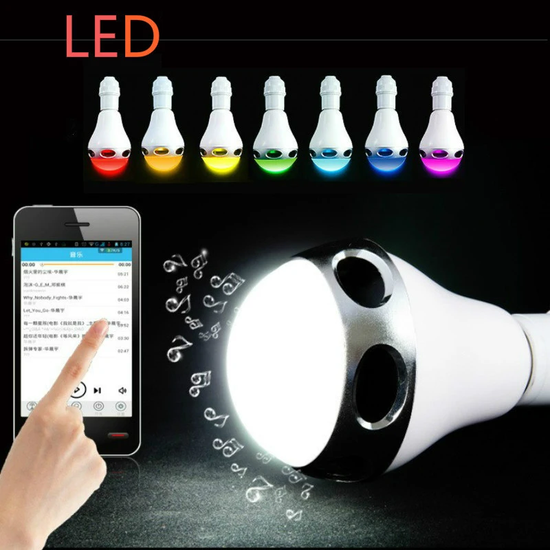 

Wireless Music Flashing colored Lights Smart Colorful LED Bluetooth Speaker Hi Quality Lighting Control Tricolored Bulbs