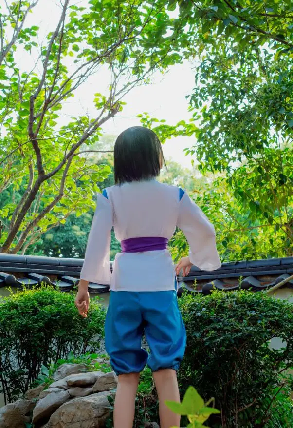 

Classic Spirited Away Sen to Chihiro no Kamikakushi White Dragon Haku Nigihayami Kohakunushi Kimono Uniform Cosplay Costume