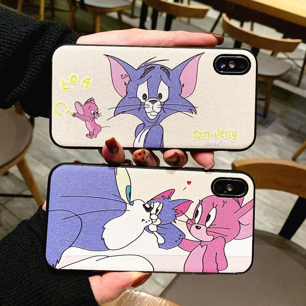 Funny Cute Cartoon Tom Jerry Character Phone Case For iPhone 6 6s 7 8 Plus Silk Silicone TPU Covers X XR XS Max Cases |