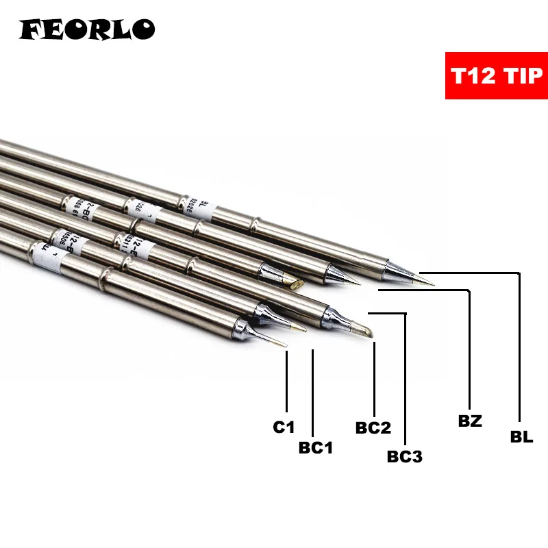 6 шт./лот FEORLO припой советы Электрический паяльник для подключения к T12-C1 BC1 BC2 BC3 BZ BL для Хакко паяльник