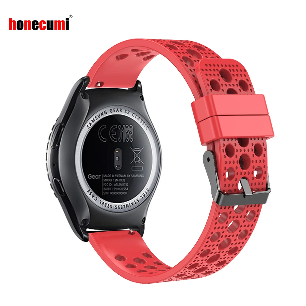 Honecumi 20 мм силиконовый ремешок для Samsung Gear Sport S2 классический сменный Браслет часов