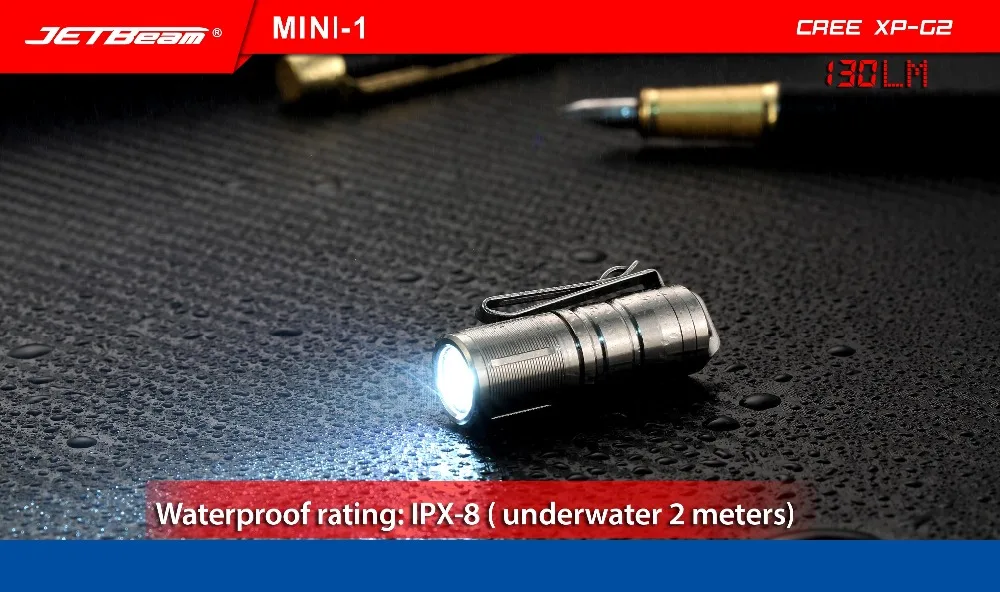 Jetbeam мини 1 супер мощный и Аккумуляторной Cree XP-G2 светодиодный фонарик Титан брелок 10180 Батарея
