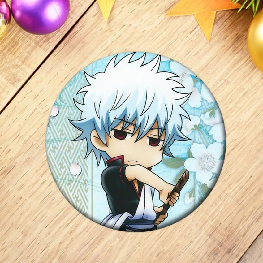 1 шт. аниме GINTAMA значок косплея Sakata Gintoki Брошь булавка Sadaharu Hijikata Toushirou коллекция