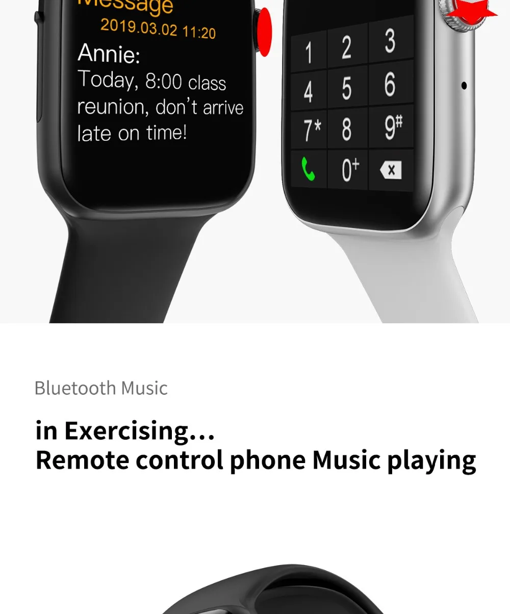 W34 Смарт часы 44 мм часы 4 сердечный ритм SmartWatch чехол для apple iPhone Android телефон IWO 5 6 Обновление не apple Watch PK P68 A1