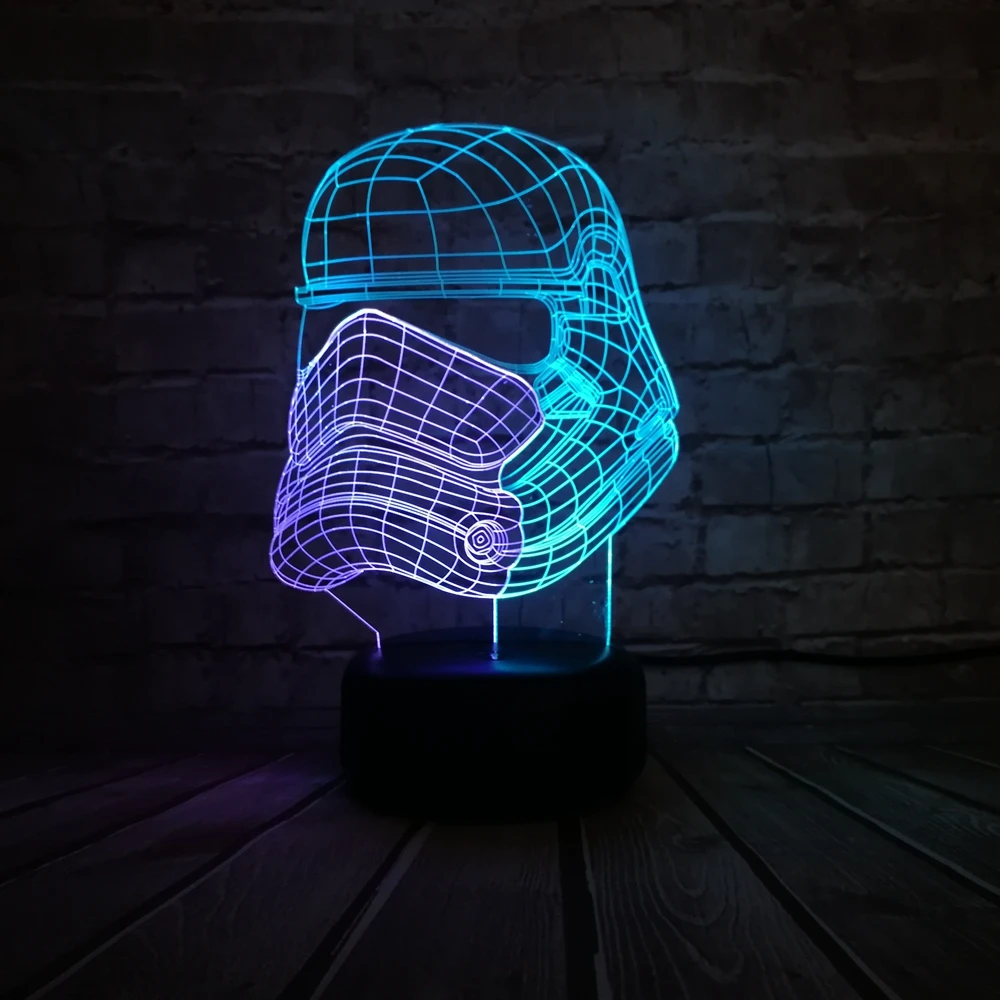 Смешанный цвет мультфильм Звездные войны имперская военная армия 3D лампа