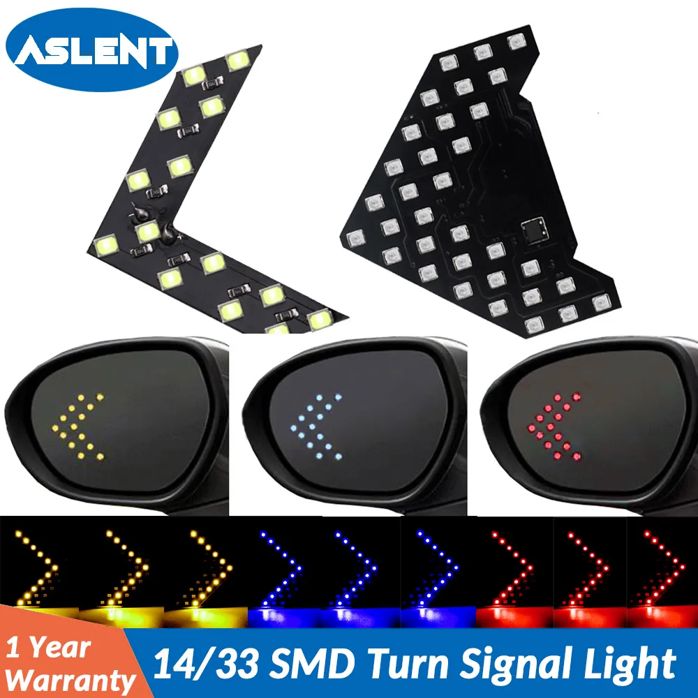 ASLENT 2 шт./лот 14 33 SMD LED Arrow Панель для автомобиля зеркало заднего вида индикатор
