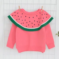 new 2019 baby girls sweater cotton toddler baby girls jumper watermelon children cloak kids knitted outerwear