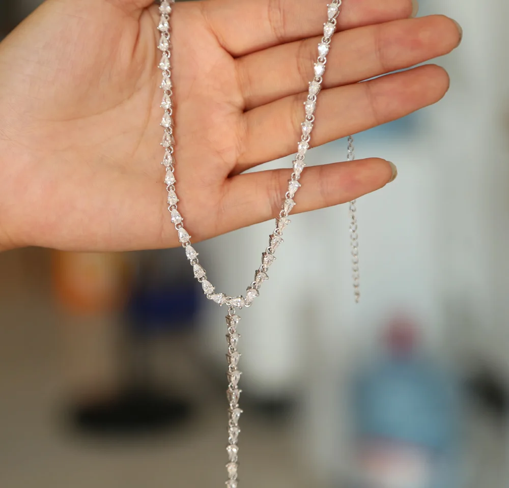 Новинка 2020 уникальная пикантная длинная цепь для тенниса свадебные ювелирные