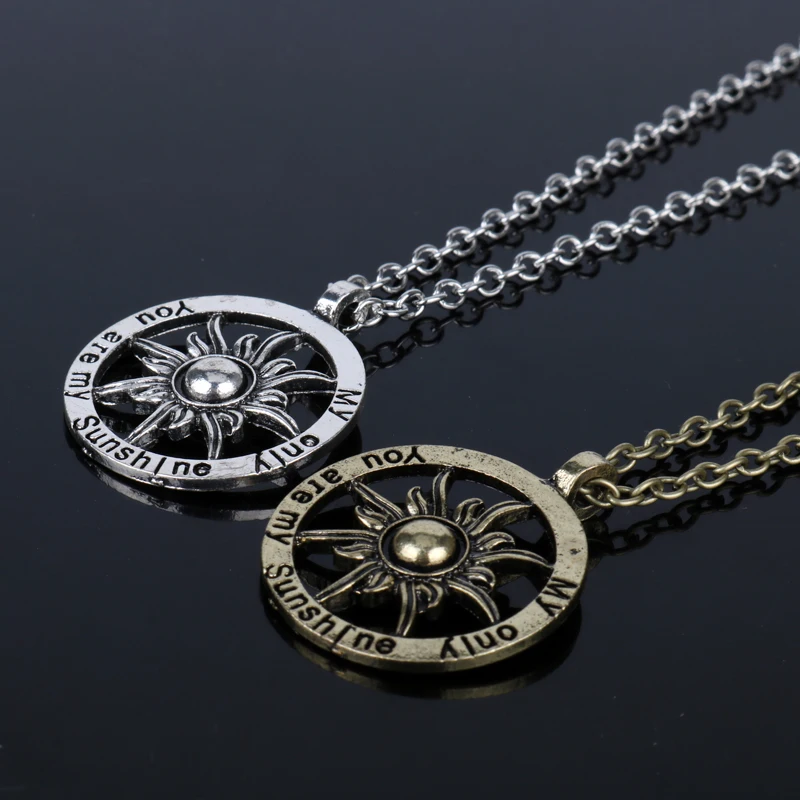 Vintage accessories romantic Lover Necklace &quotyou are my only sunshine &quot letter necklace Women men Chain choker Collier collar |