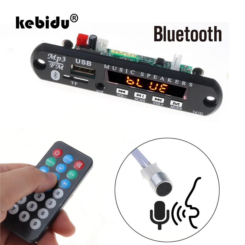 Mp3-плеер kebidu 5-12 В с Bluetooth Плата декодера громкой связи MP3 WMA аудио музыкальный