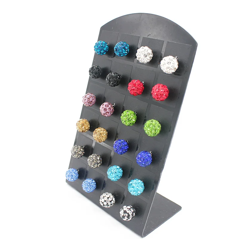 ISINYEE 12 пары/компл. модные серьги-гвоздики с хрустальными шариками для женщин и